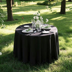 Surmente 132 inch Round Tablecloths -10 Pack Black Round Table Cloths, Polyester Fabric Table Covers for Wedding, Party, Banquet, or Restaurant