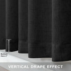 Black Linen Curtains 84 Inch Length - Image 7