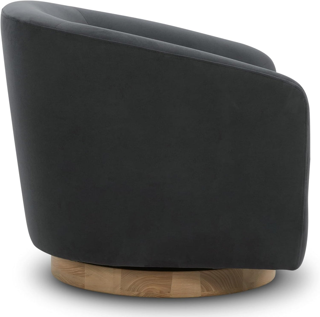 CHITA Swivel Accent Chair, FSC Certified Upholstered Velvet Barrel Chair for Living Room Set of 2, Fully Assembled, Grey