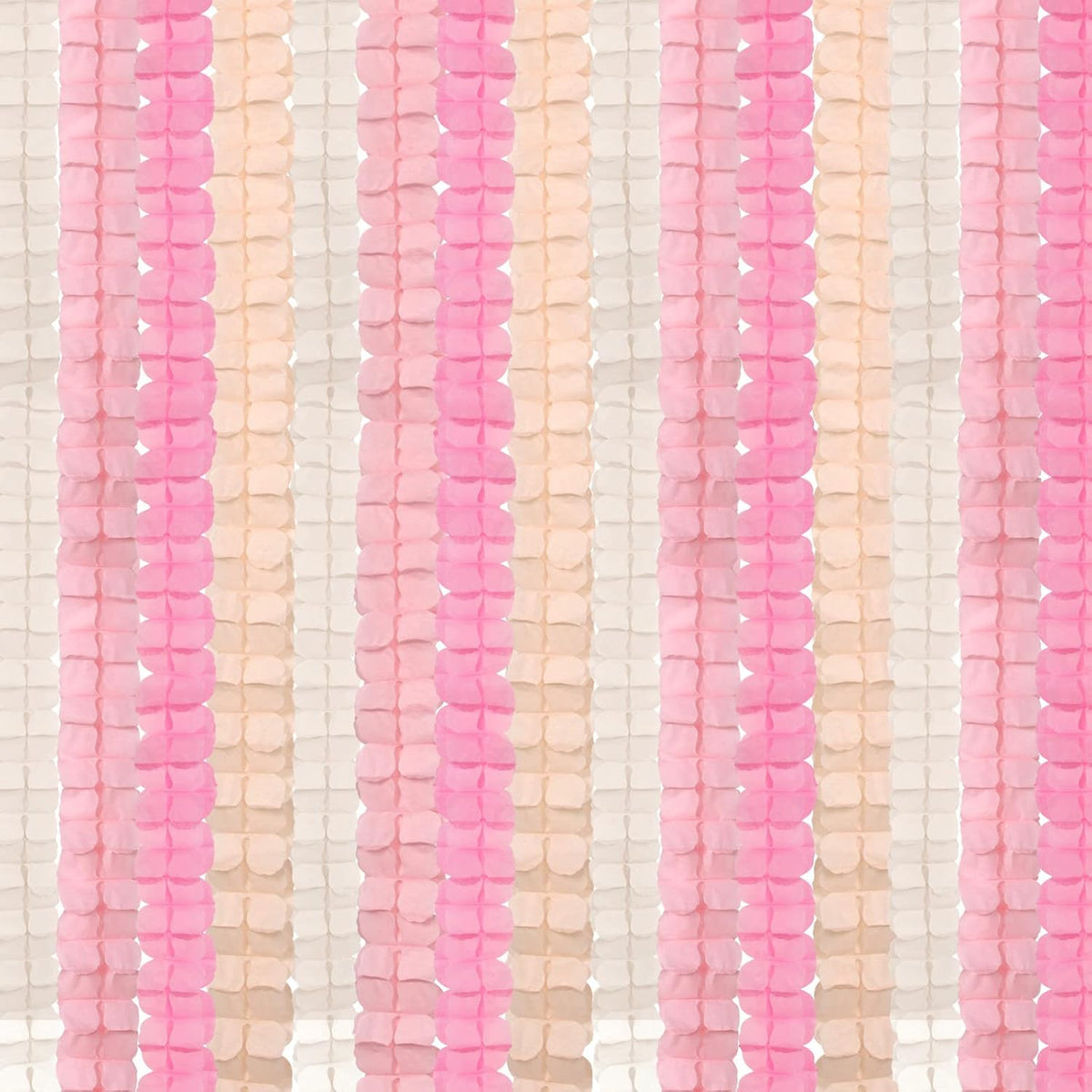 Pink-White Peach Party-Decorations Streamers Garland - 157Ft Four-Leaf Clover Hanging Banner,Wedding Girl Birthday Baby Bridal Shower Engagement Bachelorette Decor Hugtmr
