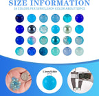 XSEINO About 1200PCS 6mm Glass Beads Bracelet Making Kit,24 Assorted Dreamy Blue Ocean Series Colorful Crystal Beads for Bracelet and Jewelry Making and DIY Crafts,Friendship Bracelets