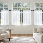 MIULEE White Short Sheer Curtains 45 Inches Long 4 Panels 42 x 45 Inches | - Image 4