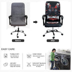 Halloween Office Chair CoversHorror Bloody Handprints Footprints on White Horror Theme Print Stretchable Slipcover for Modern Simplism Style High Back Boss Chair(No Chair) (Halloween08, L)…