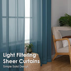 Dusty Blue Sheer Curtains 45 Inches Long 2 Panels, Light Filtering Sheer - Image 5