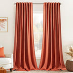 MIULEE Fall Burnt Orange Back Tab Blackout Curtains 52"x96" Length 2 Panels | by MIULEE