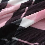 MERRYLIFE Pink Plaid Throw Blanket Decorative Fleece Throw | Ultra-Plush Colorful | Couch Blanket Travel Lap | Home Gift Use(50" 60",Pink Plaid)