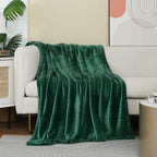 Forest Green Fleece Plush Throw Blanket 60"x80"for Couch Fuzzy Cozy Flannel | by JIAHANNHA