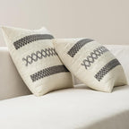 MIULEE Set of 2 Gray Boho Decorative Pillow Covers 18x18 Inch | Farmhouse Couch - Image 6