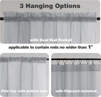 Chyhomenyc Light Grey Sheer Curtains 36 inch Length 2 Panels, Light Filtering - Image 3