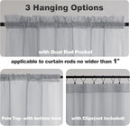 Chyhomenyc Light Grey Sheer Curtains 54 Inch Long 2 Panels, Light Filtering Rod - Image 3