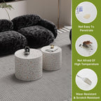 Round Nesting Coffee Tables Modern Terrazzo Coffee Table Small Round Coffee Table Circular Side Table Accent End Table Nesting Coffee Tables Set of 2 for Living Room (Terrazzo)