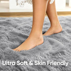 Noahas 6x9 Large Grey Fluffy Soft Area Rug Non-Slip - Image 5