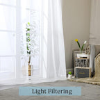 Sheer Curtain, 120 Inches Long, Rod Pocket, 2 Panels, - Image 2