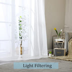 Sheer White Curtains, Sheer Curtains 63 inch Length 2 Panels Set, Rod Pocket - Image 5