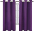 Purple Thermal Blackout Curtains/38 x 63 Inch/Set of 2 Panels Room Darkening - Image 2