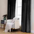 MIULEE Black Velvet Curtains 52x90 inches 2 Panels Luxury Blackout Curtains | - Image 7