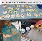 4" 100PCS Christmas Wooden Ornaments Unfinished, DIY Christmas Crafts for Kids Wood Slices DIY Crafts Supplies for Girls Adults, Christmas Ornaments Holiday Decoration