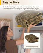 RELEANY Washable Area Rug, Square 4'x4', Water Repellent, Pet Friendly - Image 5