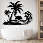 Palm Tree Metal Wall Decor,Palm Tree Metal Wall Art,Metal Palm Tree,Metal Palm Tree Wall Decor,Tropical Metal Wall Art,Beach Wall Decort,Metal Wall Decor (style 1,white,39 L" x 31 W" / 100 x 78 cm)