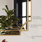 Kelly Miller Gold Bathroom Mirror for Wall, 24"x36" Large Decorative Mirror Gold Wall Mirror Vanity Mirror Beveled Wall Decor for Master Bath Half Bath Living Room Bedroom Fireplace Mantle Entryway