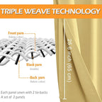 Short Blackout Curtains for Bedroom 2 Panel Light Yellow 38x45 Inch | Thermal - Image 3