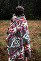 Inca Aztec Throw, Queen, King Blanket | Southwest Indian Navajo Boho Style | Native Cover for Camping, Bedding, Couch, Vanlife | Faux Alpaca, Lightweight, Hypoallergenic (Chimborazo Beige, King)