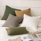 MIULEE Decorative Linen Pillow Covers 18x18 Inch Dune | Boho Farmhouse​ ​Fall - Image 5
