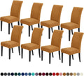 Joccun Chair Covers for Dining Room Set of 8, Dining Chair Slipcovers Stretch Dining Room Chair Covers Seat Protector,Washable Parsons Chair Cover for Home,Hotel,Banquet(Gold,8 Pack)