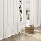 Extra Long Beige White Curtains 108 Inch Length 2 Panels Set - Image 5
