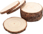 Natural Wood Slices for Wedding Decor, Christmas Ornaments – 20PCS 4.3-4.7 Inch Unfinished Predrilled Wooden Circles, DIY Crafts & Arts