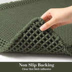 RESARE Waffle Bath Mat for Bathroom, Non Slip Bathroom Rugs 24"x36" Green | - Image 4