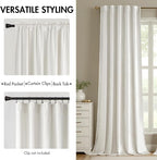 MIULEE White Velvet Curtains 52x108 inches Luxury Room Darkening Curtains | - Image 2