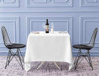 Surmente White Square Tablecloth-52x52 Inch Table Cloth for Small Square Tables,Washable Polyester Table Cover for Weddings, Banquets, or Restaurants