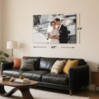 Personalized Custom Canvas Prints with Your Photos & Text, Customized Picture Print, Transform Own Images Into Framed Wall Art Digitally Printed Photo to Canvas, Keepsakes Gifts for Family 40x28’’