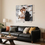 Personalized Custom Canvas Prints with Your Photos & Text, Customized Picture Print, Transform Own Images Into Framed Wall Art Digitally Printed Photo to Canvas, Keepsakes Gifts for Family 32x32’’