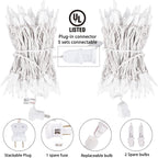 Brightown 50 Count Warm White Christmas Lights, Clear Mini Incandescent Lights on White Wire, Christmas Tree String Lights for Indoor Outdoor Decorations（12ft）