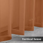 Sheer Orange Curtains 84 inch Length 2 Panels Set, Airy Soft-Touching Rod - Image 5