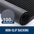 OLANLY 2-Pack Front Door Mats 33x21, Waterproof Heavy-Duty Doormats | Black - Image 3