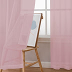 Chyhomenyc Sheer Curtains 54 Inch Long 2 Panels, Short Voile Drapes - Image 4