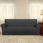 PureFit Stretch Oversized Couch Covers Fleece Sofa Slipcovers Dark Gray | - Image 2