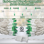 St. Patrick's Day Mini String Light Green Christmas Lights, 25FT 100 Incandescent Bulbs Green Lights with White Wire for Christmas Tree, Garland, Indoor & Outdoor St Patricks Day Decoration