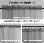 Chyhomenyc Charcoal Grey Sheer Curtains 90 Inches Long 2 Panels, Light - Image 5
