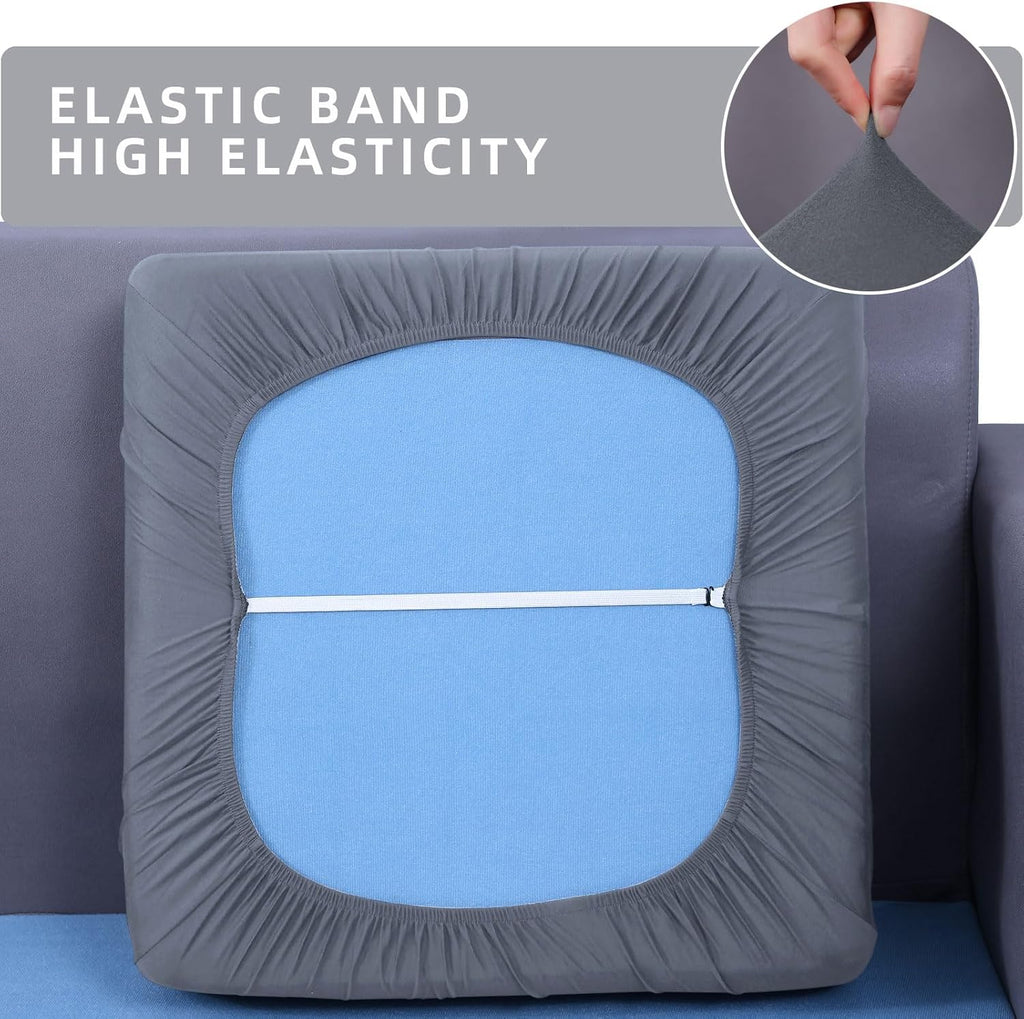 hyha Waterproof Couch Cushion Covers, Sectional Sofa Slipcovers Washable, L Shape Chaise Dog Couch Covers for Sectional Sofa, Universal Furniture Protector (1 Piece for Chaise XL, Dark Grey)