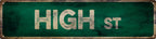 Vintage Tin Sign Retro Metal High Street Signs Stylish Wall Art Plaques for Home Decor Bathroom Kitchen House and Gothic Wall Decor or as a Unique Poster 16x4 in