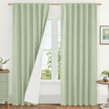 Light Green 100% Blackout Linen Curtains by LAMIT