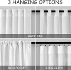 White Linen Curtains 129 Inches Long - Image 4