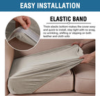 H.VERSAILTEX Velvet Stretch Couch Cushion Cover Plush Cushion Slipcover for Chair Loveseat Sofa Cushion Furniture Protector Seat Cushion Sofa Cover (3 Piece XL Sofa Cushion Covers, Oatmeal)