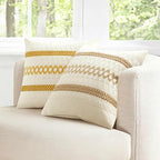 MIULEE Set of 2 Mustard Yellow Boho Decorative Pillow Covers 20x20 Inch | Fall - Image 7