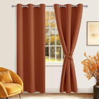 Blackout Curtains for Bedroom, 38 x 84 Inches Long, Burnt Ochre | Thermal - Image 8