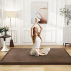 Baby Play Mat for Floor Tummy Time Nursery Rug Muscle Area Rug Playroom Rug Tatami 50 * 50" Memory Foam 1.3" Thick Crawling Mat For Babies,Toddlers, Infants, Kids,Floor Mat,Coffee